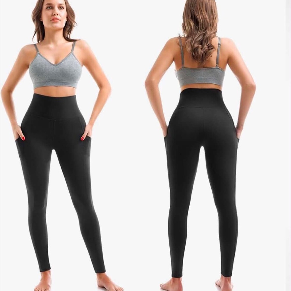 High-Waist Black Leggings with Pockets